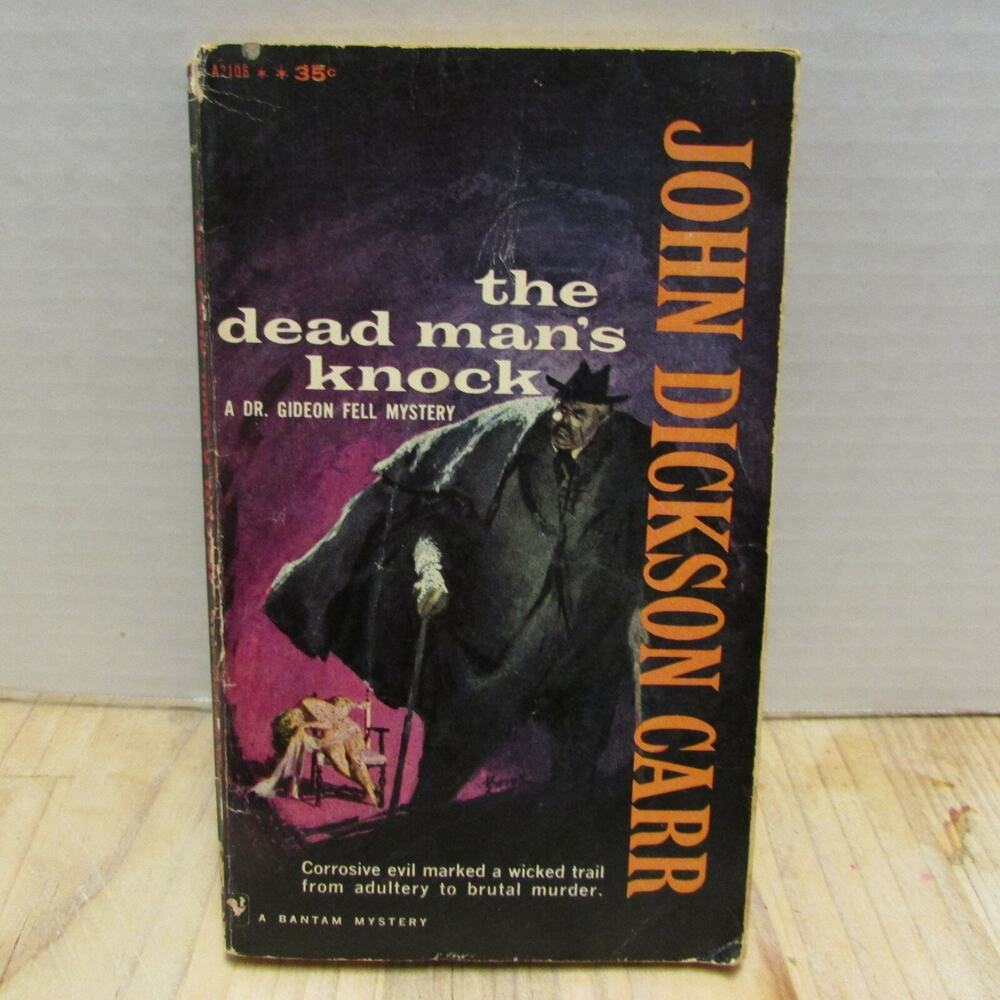 The Dead Man's Knock by John Dickson Carr Bantam Paperback 1960 Sleaze Art